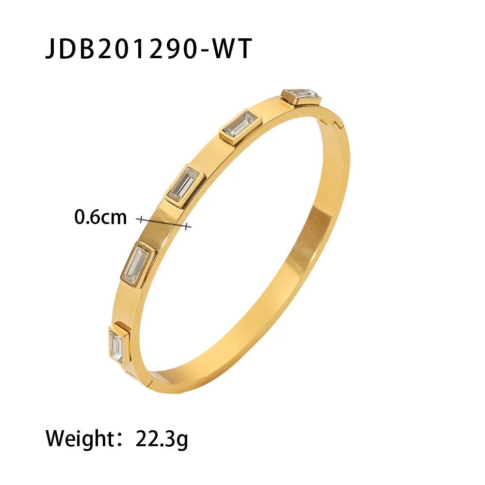 Classic 18k Gold Plated Cuff Stainless Steel Waterproof Open Bracelet Bangles - WS JewelleryStainless Steel