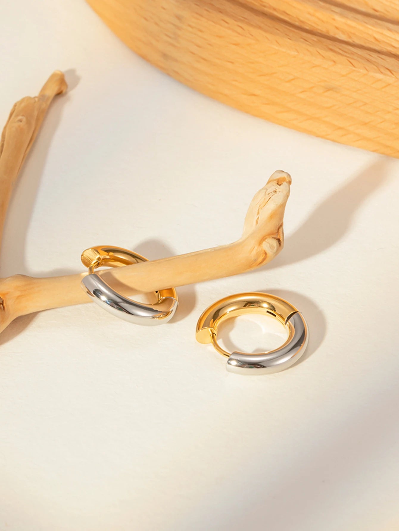 Classic 4MM Gold Silver Color Stainless Steel Hoop Earrings - WS JewelleryStainless Steel