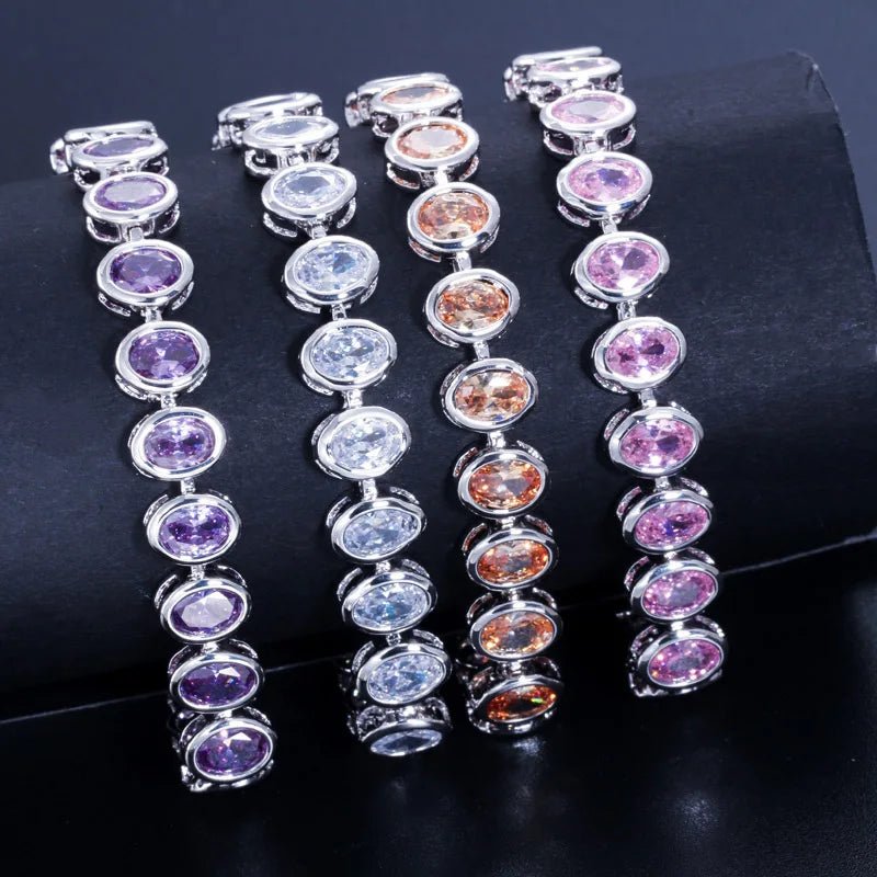 BraceletsClassic Oval Cut Round Bracelet CB181 - WS JewelleryBraceletBridal BraceletTennis Bracelet