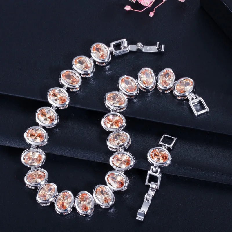 BraceletsClassic Oval Cut Round Bracelet CB181 - WS JewelleryBraceletBridal BraceletTennis Bracelet