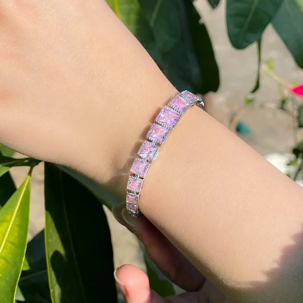 BraceletsClassic Pink Tennis Chain Bracelets CB285 - WS JewelleryBraceletBridal BraceletTennis Bracelet