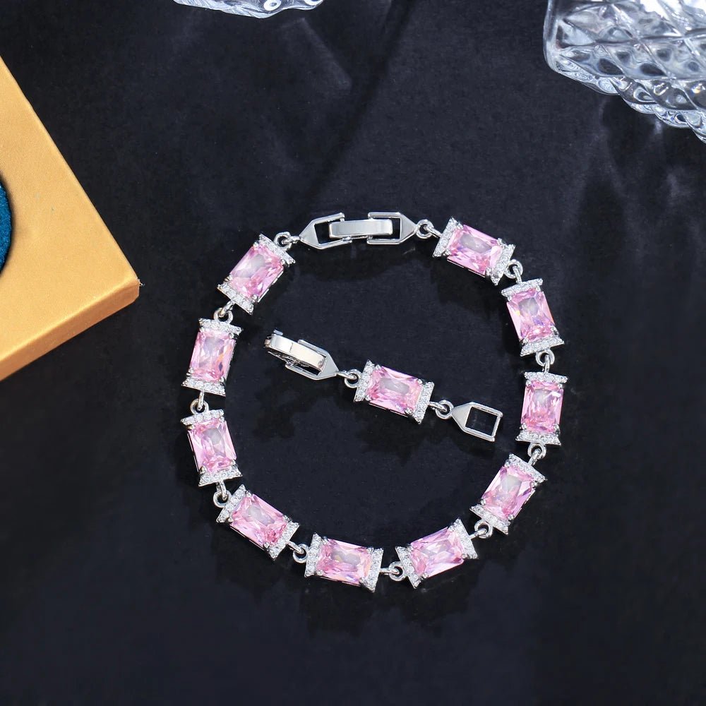 BraceletsColorful Rectangle Bracelets CB339 - WS JewelleryBraceletBridal BraceletTennis Bracelet