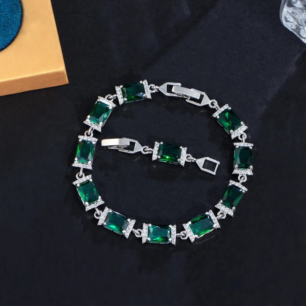 BraceletsColorful Rectangle Bracelets CB339 - WS JewelleryBraceletBridal BraceletTennis Bracelet