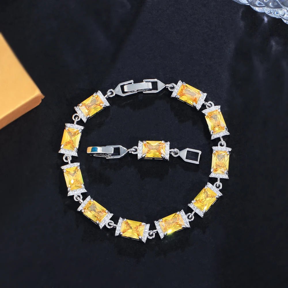 BraceletsColorful Rectangle Bracelets CB339 - WS JewelleryBraceletBridal BraceletTennis Bracelet