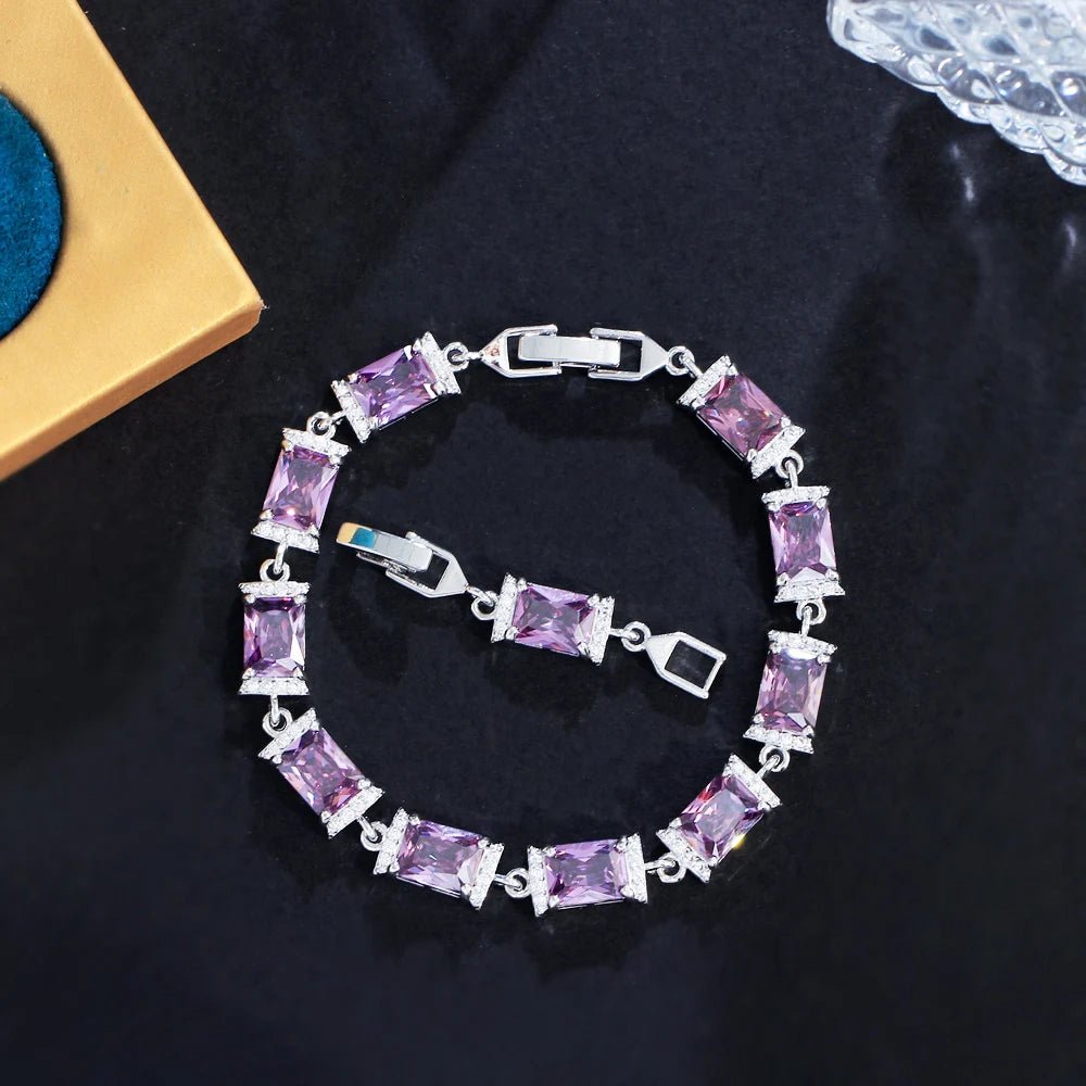 BraceletsColorful Rectangle Bracelets CB339 - WS JewelleryBraceletBridal BraceletTennis Bracelet