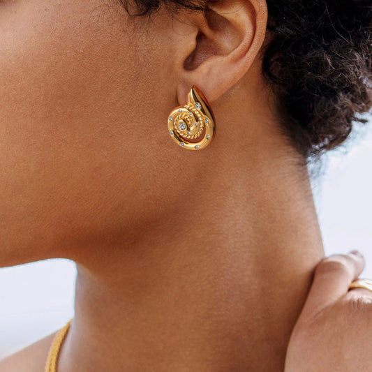 Conch Spiral Stud Earrings - WS JewelleryStainless Steel