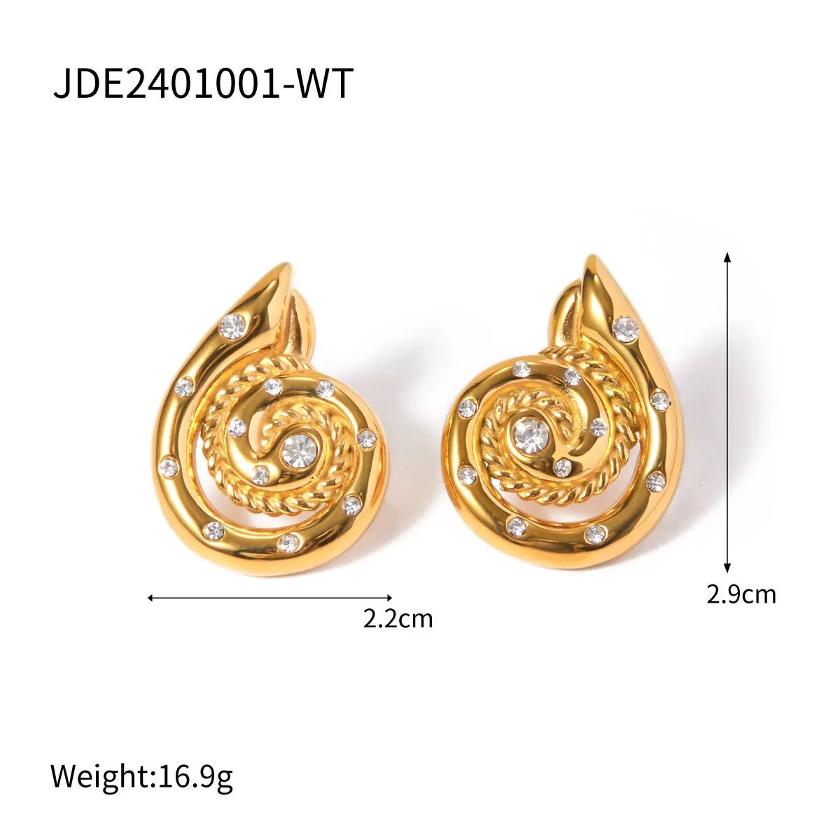 Conch Spiral Stud Earrings - WS JewelleryStainless Steel