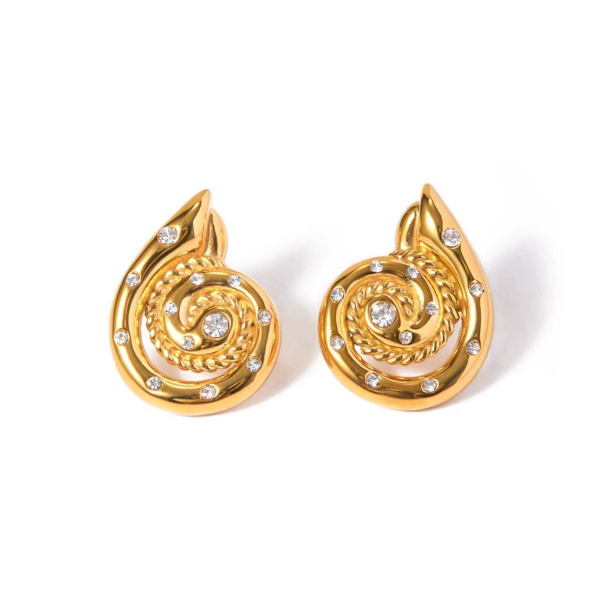 Conch Spiral Stud Earrings - WS JewelleryStainless Steel