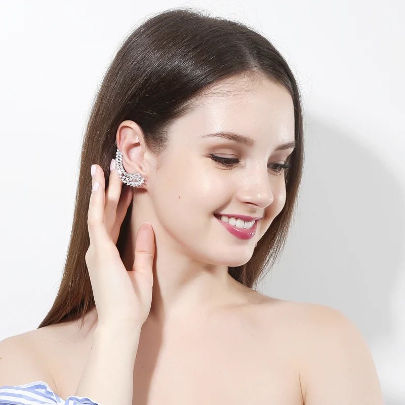 EarringsEar Cuff Shiny Earrings CZ368 - WS JewelleryBridal EarringEarringLuxury Earring