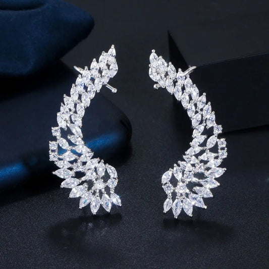 EarringsEar Cuff Shiny Earrings CZ368 - WS JewelleryBridal EarringEarringLuxury Earring