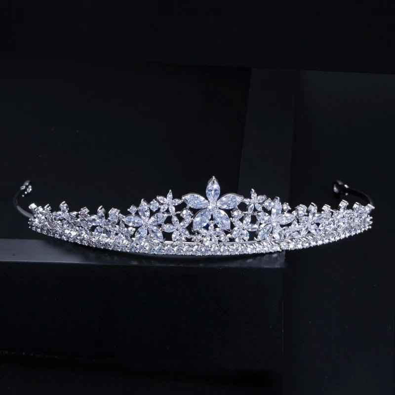 TiarasElegant Marquise-Cut Flower Bridal Tiara A001 - WS JewelleryBridal TiaraHair AccessoriesQueen Tiara