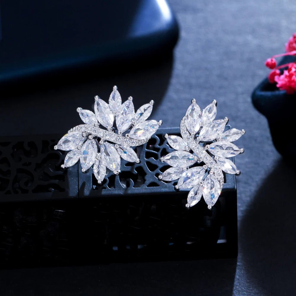 EarringsFlower Ice Flower Stud Earrings CZ115 - WS JewelleryBridal EarringEarringLuxury Earring