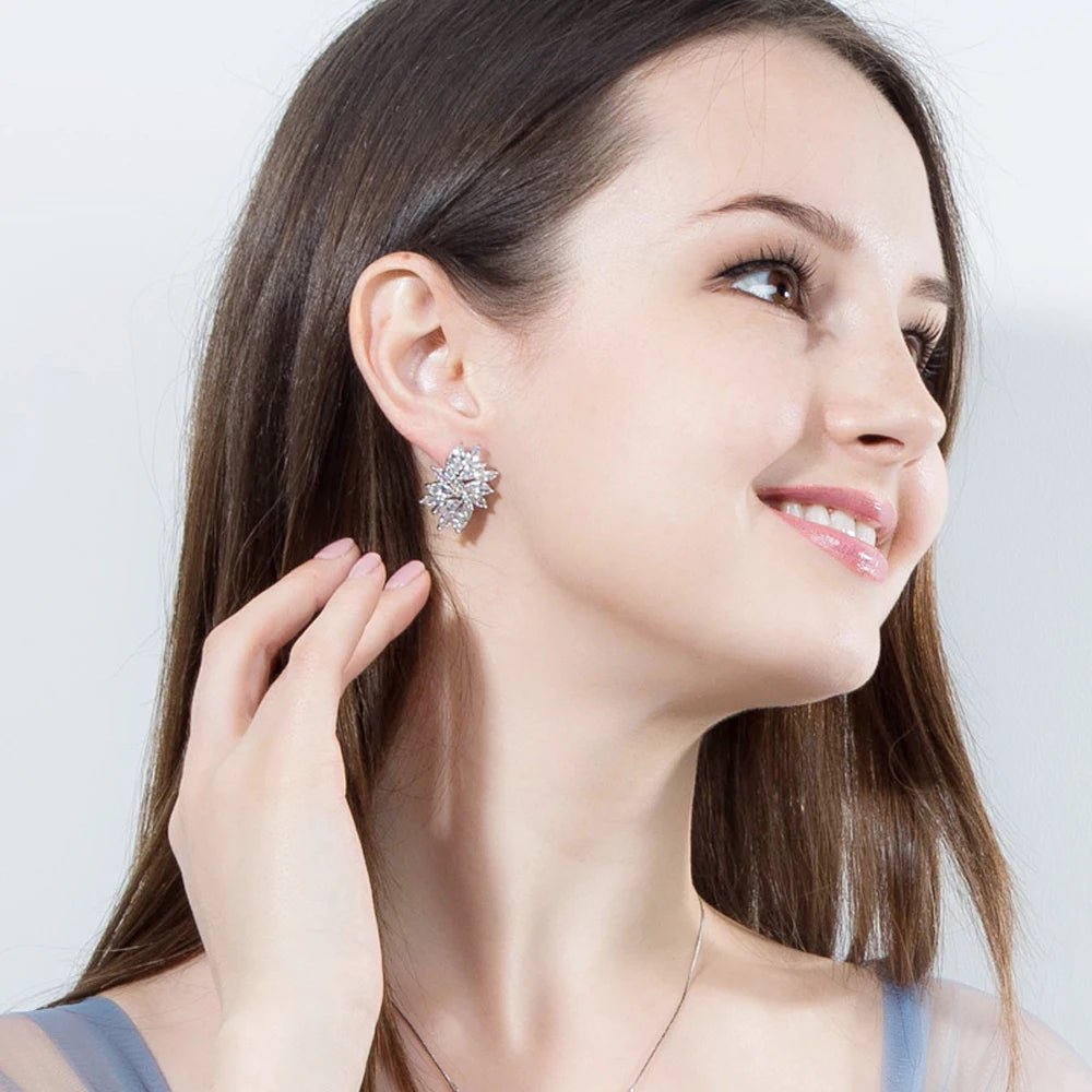 EarringsFlower Ice Flower Stud Earrings CZ115 - WS JewelleryBridal EarringEarringLuxury Earring