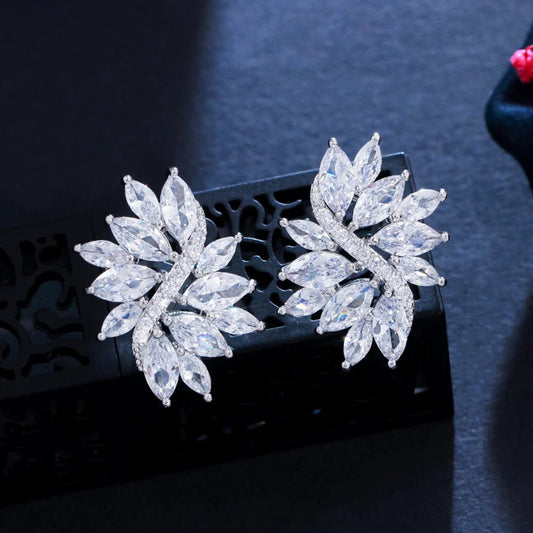 EarringsFlower Ice Flower Stud Earrings CZ115 - WS JewelleryBridal EarringEarringLuxury Earring