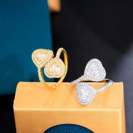RingsGeometric Heart Micro Paved Rings R275 - WS JewelleryRing