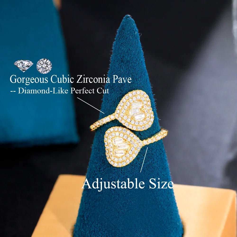 RingsGeometric Heart Micro Paved Rings R275 - WS JewelleryRing