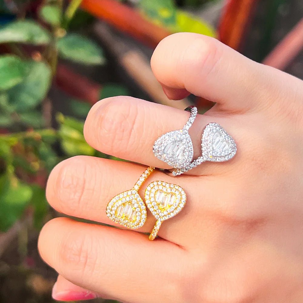 RingsGeometric Heart Micro Paved Rings R275 - WS JewelleryRing