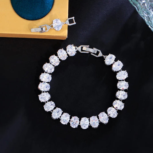 BraceletsGlamorous Oval Round Colorful Bracelets CB348 - WS JewelleryBraceletBridal BraceletTennis Bracelet