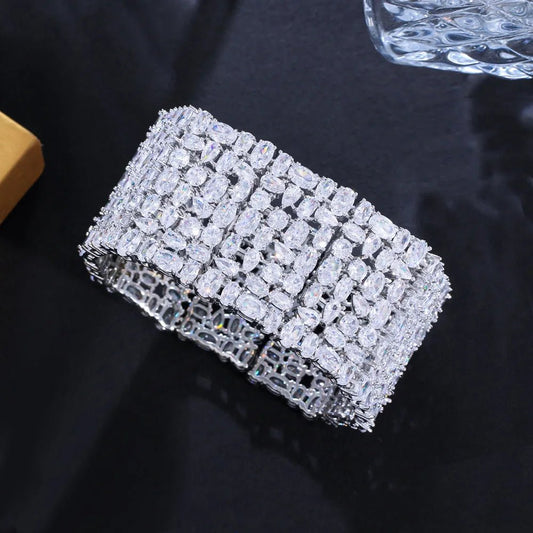BraceletsGlamorous Pave Chunky Luxury Bracelets CB332 - WS JewelleryBraceletBridal BraceletTennis Bracelet