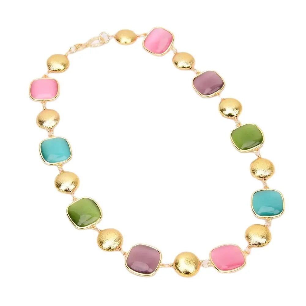 NecklacesGold Plated Natural Stones Beads Necklace - WS JewelleryNatural Stone ColelctionNecklace