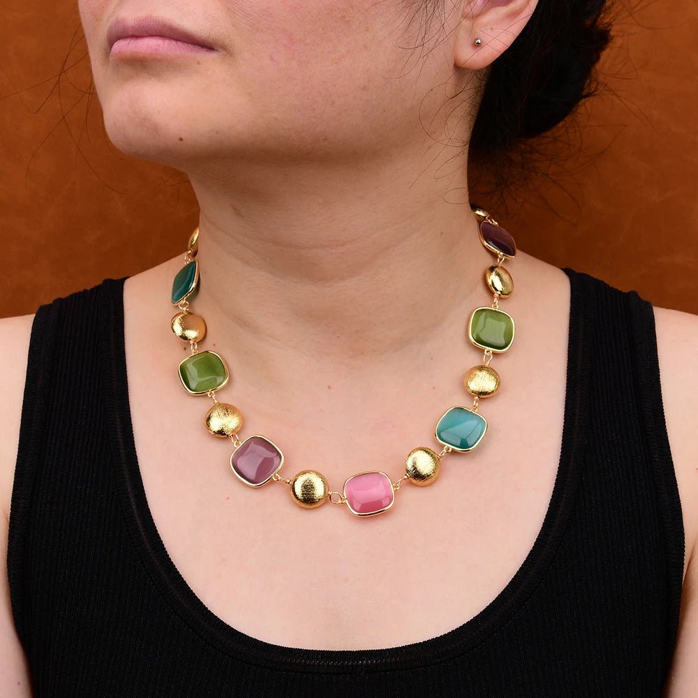 NecklacesGold Plated Natural Stones Beads Necklace - WS JewelleryNatural Stone ColelctionNecklace