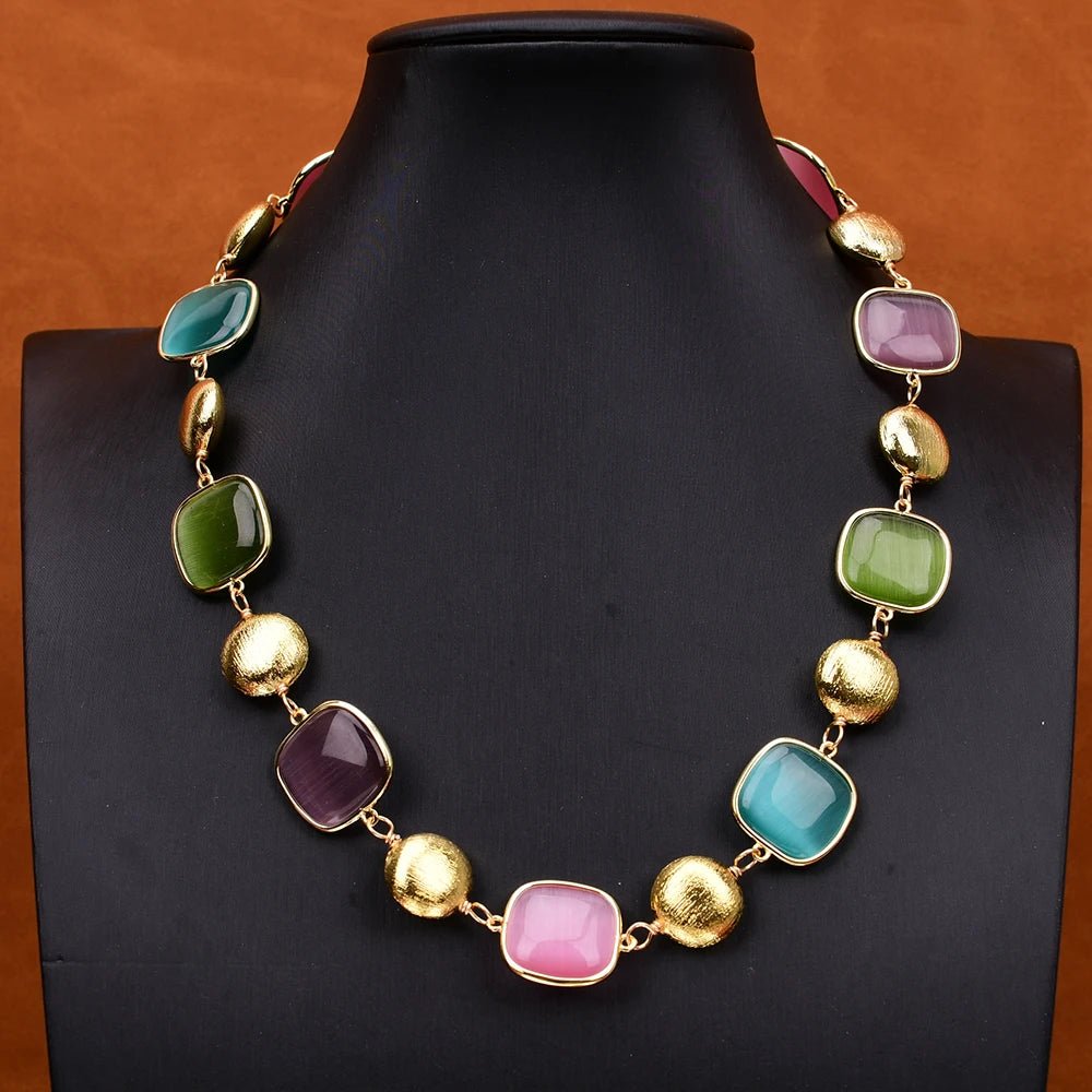 NecklacesGold Plated Natural Stones Beads Necklace - WS JewelleryNatural Stone ColelctionNecklace