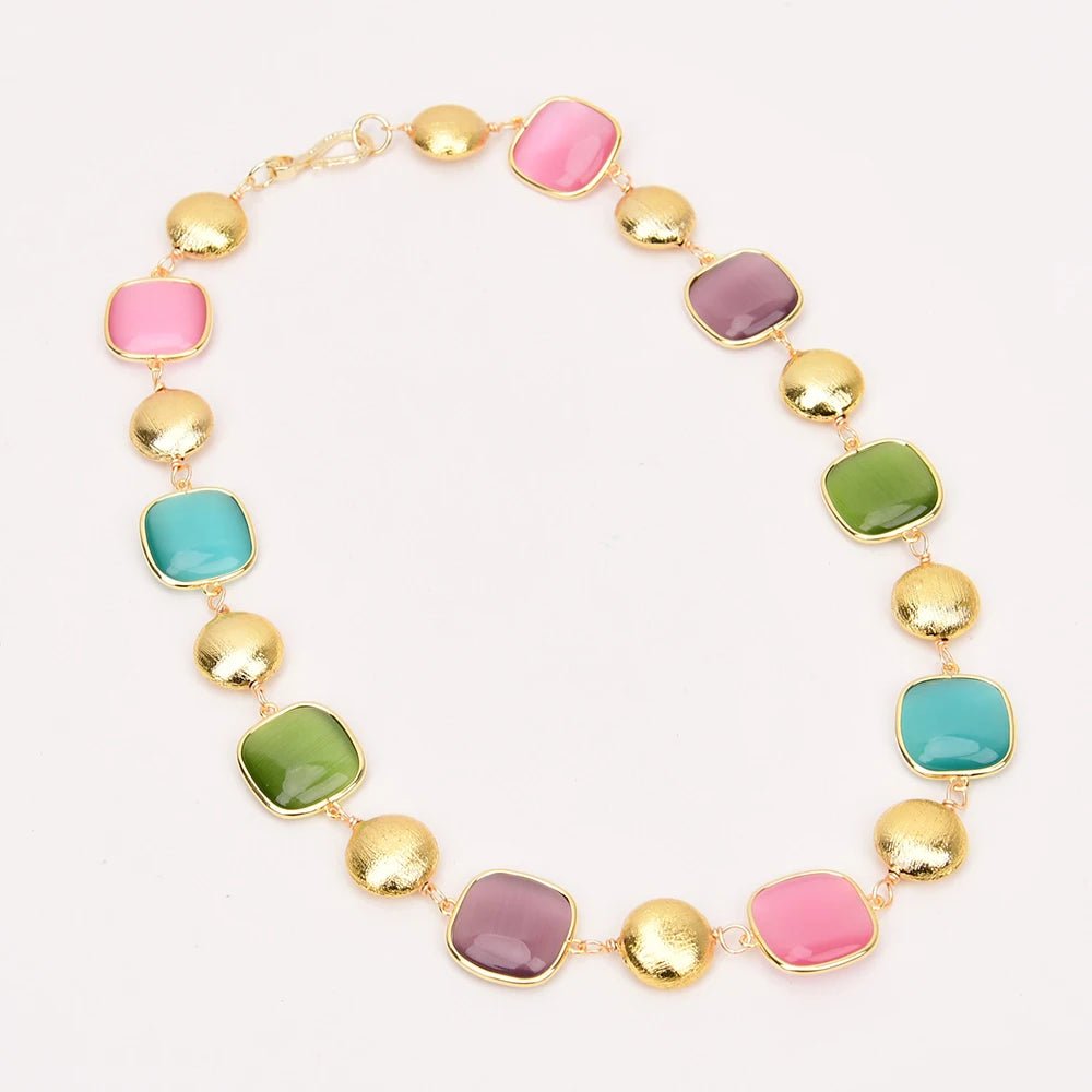 NecklacesGold Plated Natural Stones Beads Necklace - WS JewelleryNatural Stone ColelctionNecklace