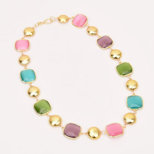 NecklacesGold Plated Natural Stones Beads Necklace - WS JewelleryNatural Stone ColelctionNecklace