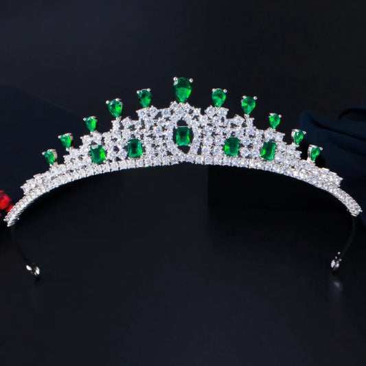 TiarasGorgeous Green Bridal Tiaras Crowns A028 - WS JewelleryBridal TiaraHair AccessoriesQueen Tiara