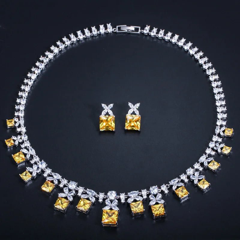 Jewellery SetGorgeous Princess Cut Yellow Bridal Jewelry Sets T351 - WS JewelleryBridal Jewelery SetBridal Jewelry SetElegant Jewelery Set
