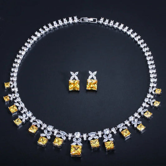 Jewellery SetGorgeous Princess Cut Yellow Bridal Jewelry Sets T351 - WS JewelleryBridal Jewelery SetBridal Jewelry SetElegant Jewelery Set