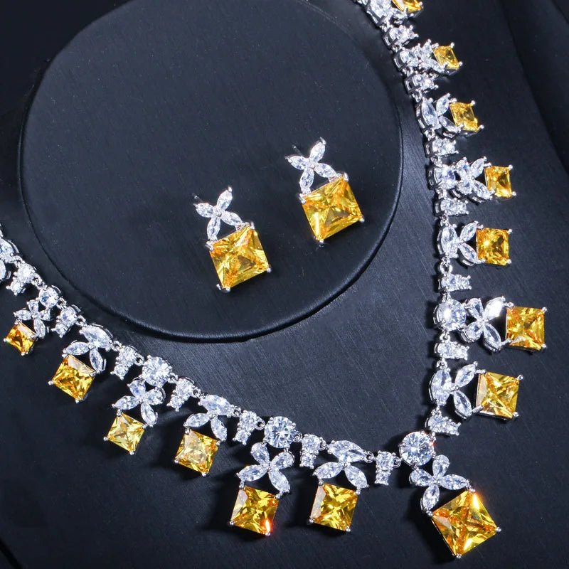 Jewellery SetGorgeous Princess Cut Yellow Bridal Jewelry Sets T351 - WS JewelleryBridal Jewelery SetBridal Jewelry SetElegant Jewelery Set