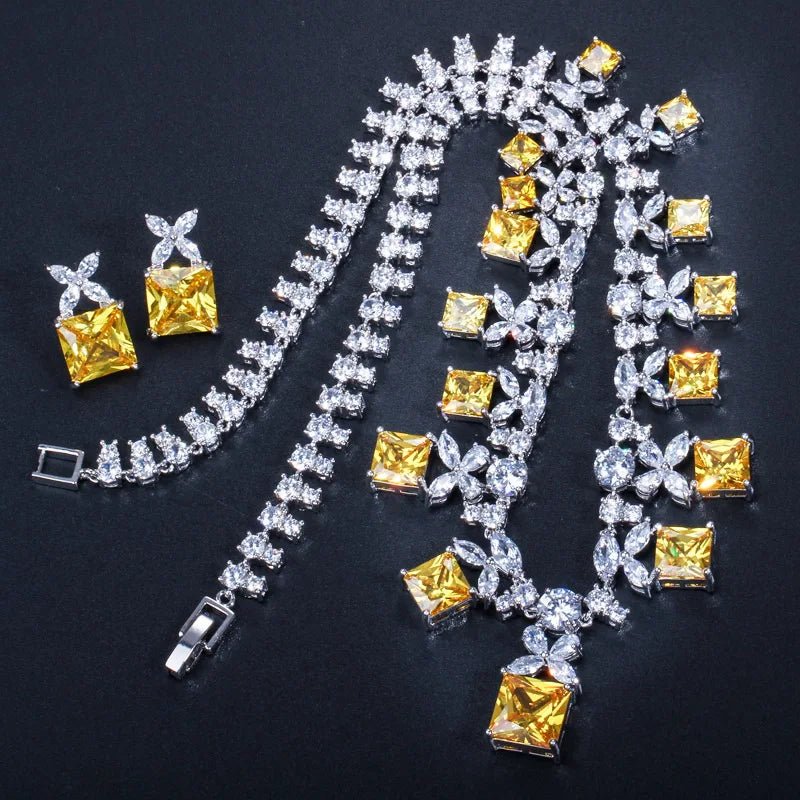 Jewellery SetGorgeous Princess Cut Yellow Bridal Jewelry Sets T351 - WS JewelleryBridal Jewelery SetBridal Jewelry SetElegant Jewelery Set
