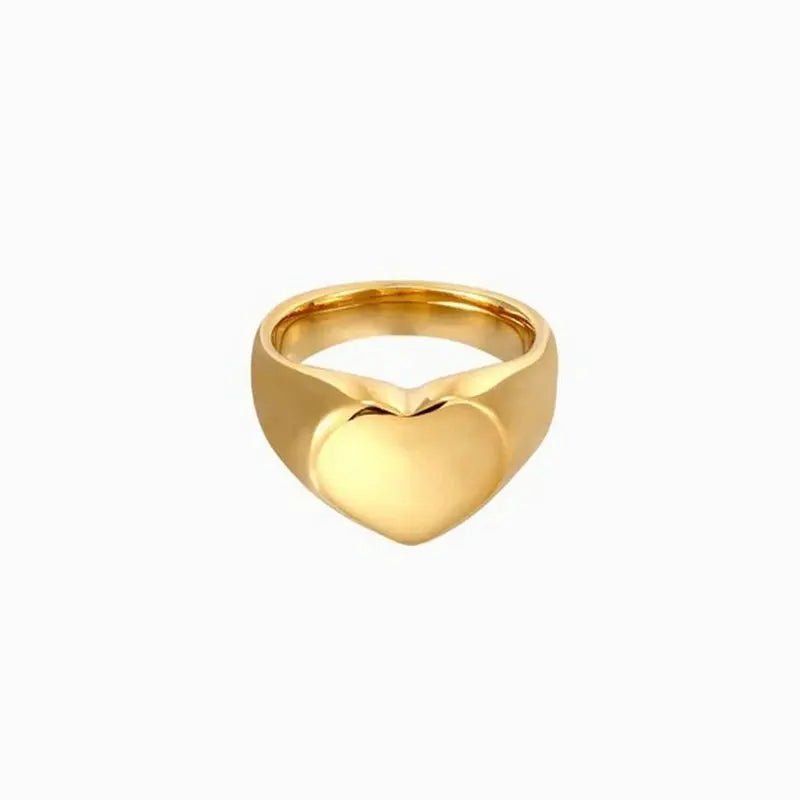 Green Chunky Sleek 18K Gold Plated Stainless Steel Elysian Ring - WS JewelleryStainless Steel