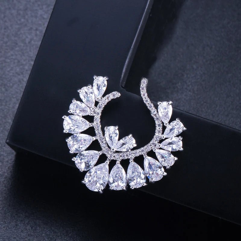 EarringsHear Shaped Flower Stud Earrings CZ394 - WS JewelleryBridal EarringEarringLuxury Earring