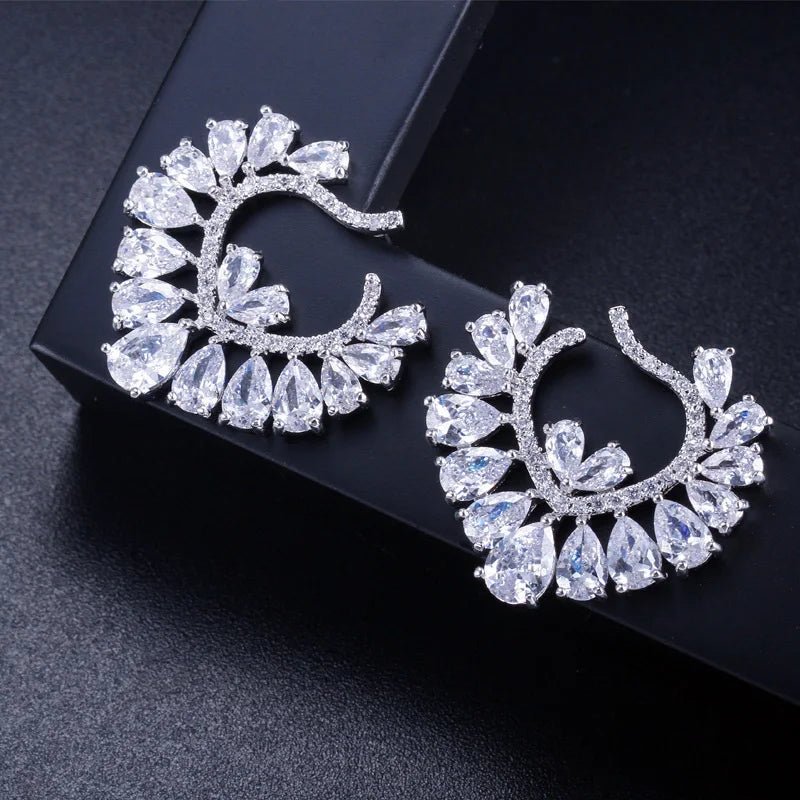 EarringsHear Shaped Flower Stud Earrings CZ394 - WS JewelleryBridal EarringEarringLuxury Earring