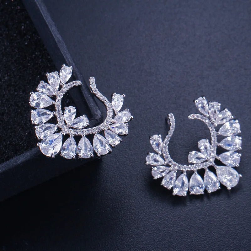 EarringsHear Shaped Flower Stud Earrings CZ394 - WS JewelleryBridal EarringEarringLuxury Earring