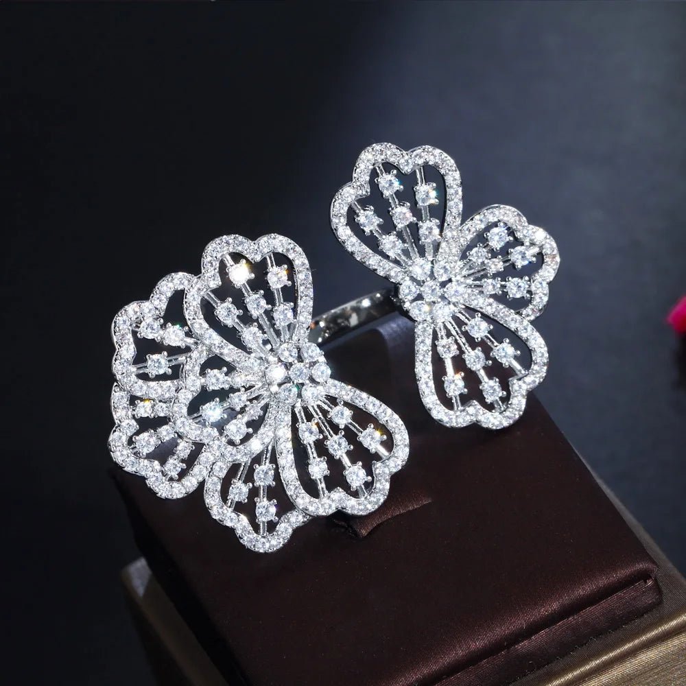 RingsHollow Flower Rings R220 - WS Jewellery
