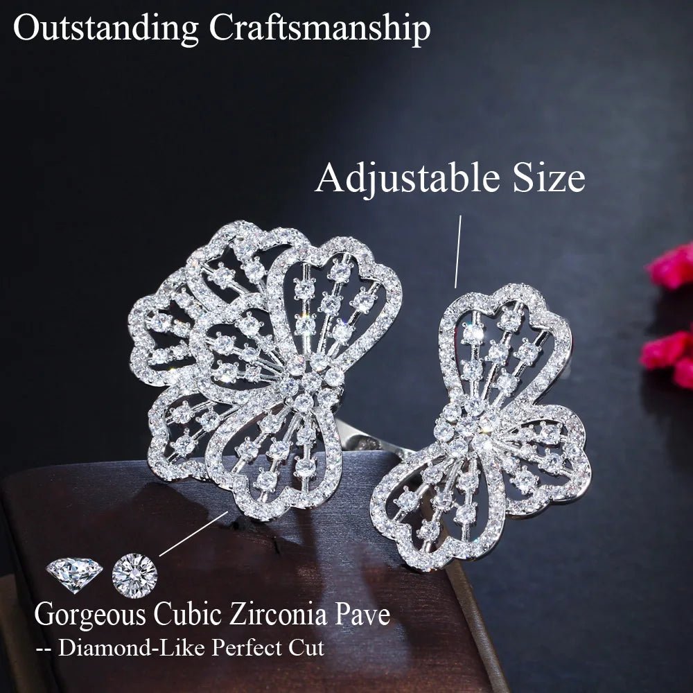 RingsHollow Flower Rings R220 - WS Jewellery