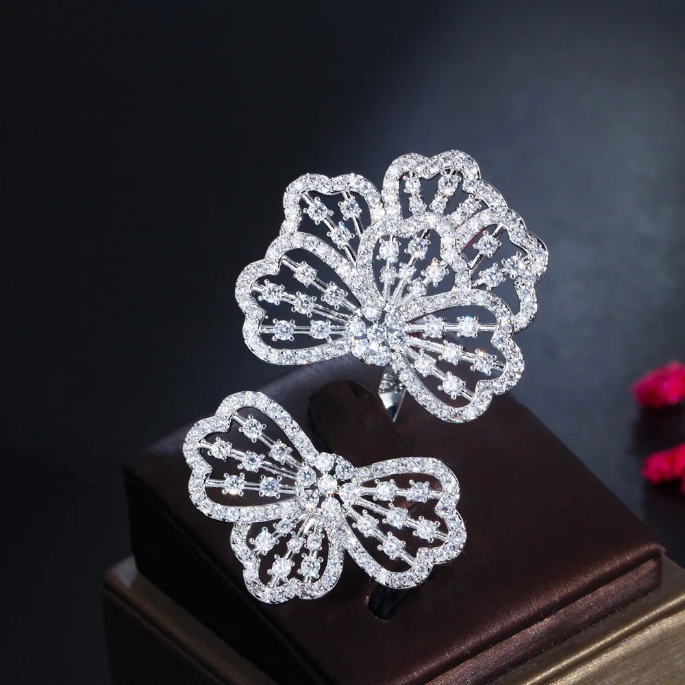 RingsHollow Flower Rings R220 - WS Jewellery