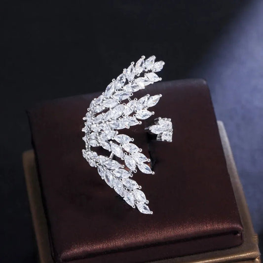 RingsLeaf Shape Shiny Adjustable Finger Ring R215 - WS Jewellerycocktailringring