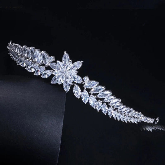 TiarasLuxury Leaf Flower Bridal Tiaras A003 - WS JewelleryBridal TiaraHair AccessoriesQueen Tiara