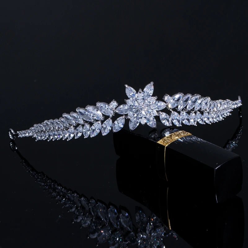 TiarasLuxury Leaf Flower Bridal Tiaras A003 - WS JewelleryBridal TiaraHair AccessoriesQueen Tiara