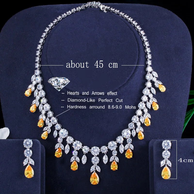 Jewellery SetLuxury Tassel Yellow Bridal Necklace and Earring Jewelry Sets T347 - WS Jewelleryjewellery set