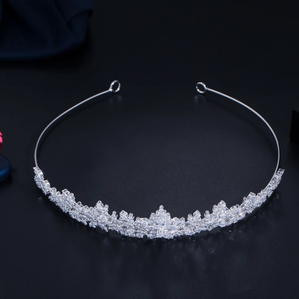 TiarasMarquise-Cut Flower Tiara Crown A032 - WS JewelleryBridal TiaraHair AccessoriesQueen Tiara