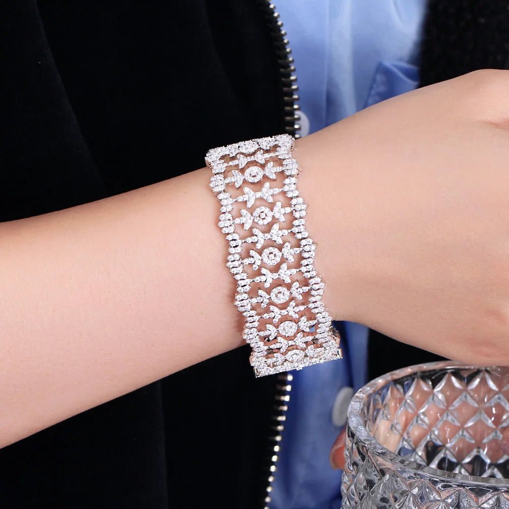 BraceletsMicro Pave Leaf Bracelets Bangles CB319 - WS JewelleryBraceletBridal BraceletTennis Bracelet