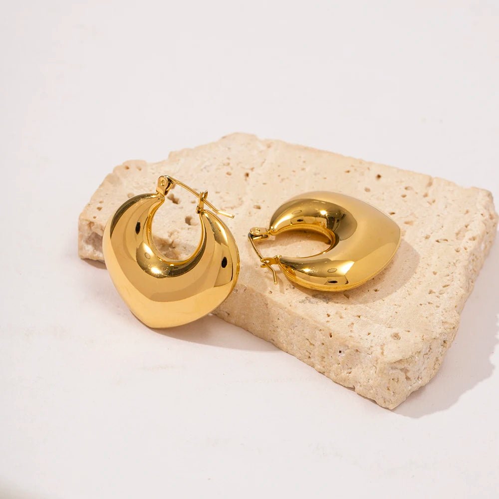 Minimalist Chunky Stainless Steel Hoop Earrings - WS JewelleryStainless Steel