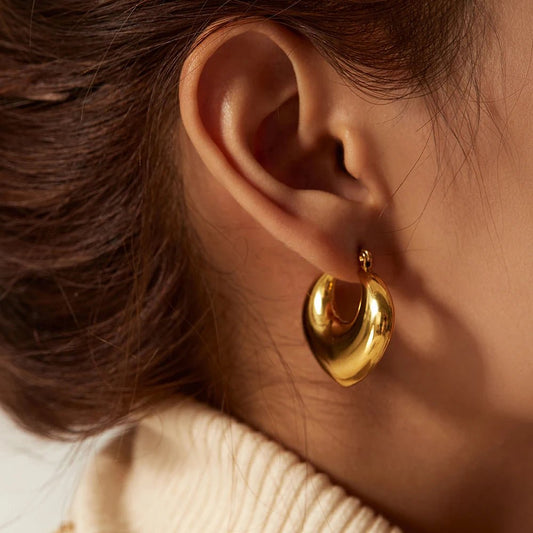 Minimalist Chunky Stainless Steel Hoop Earrings - WS JewelleryStainless Steel