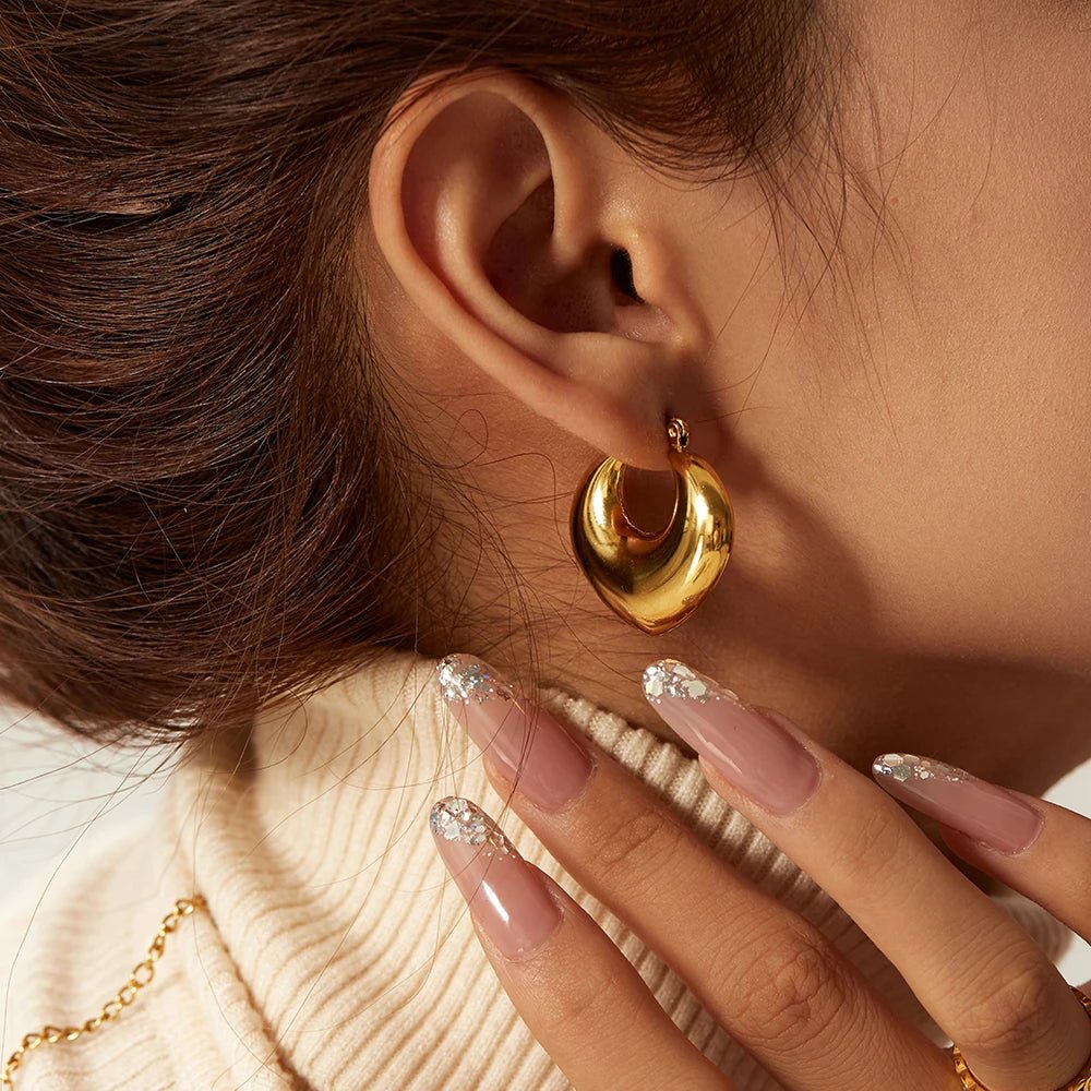 Minimalist Chunky Stainless Steel Hoop Earrings - WS JewelleryStainless Steel