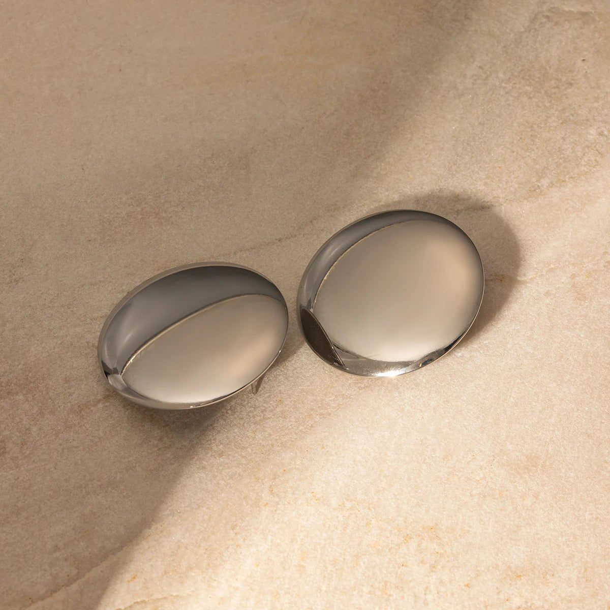 Minimalist Stainless Steel Glossy Round Earrings - WS JewelleryStainless Steel